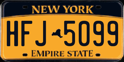 NY license plate HFJ5099