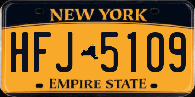 NY license plate HFJ5109