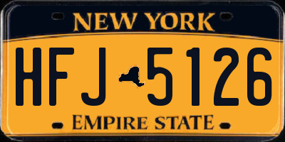 NY license plate HFJ5126