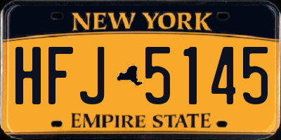 NY license plate HFJ5145