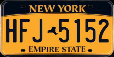 NY license plate HFJ5152