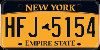 NY license plate HFJ5154