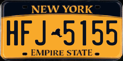 NY license plate HFJ5155