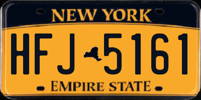 NY license plate HFJ5161