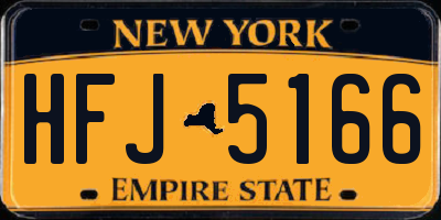 NY license plate HFJ5166