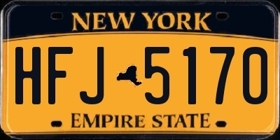 NY license plate HFJ5170