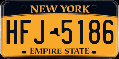 NY license plate HFJ5186
