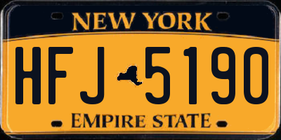 NY license plate HFJ5190