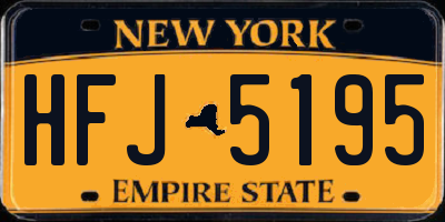 NY license plate HFJ5195