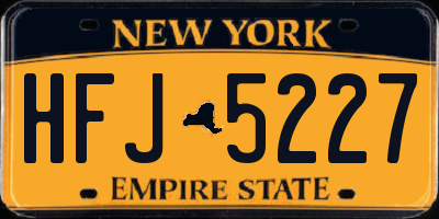 NY license plate HFJ5227