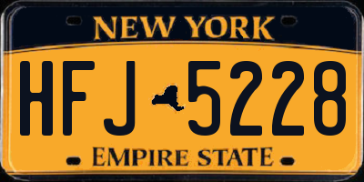 NY license plate HFJ5228