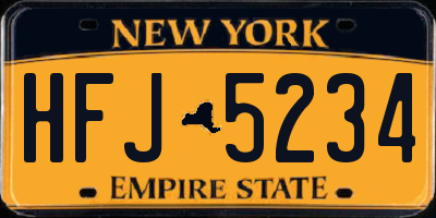 NY license plate HFJ5234