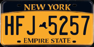 NY license plate HFJ5257