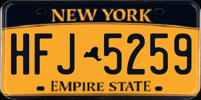 NY license plate HFJ5259
