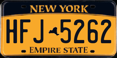 NY license plate HFJ5262