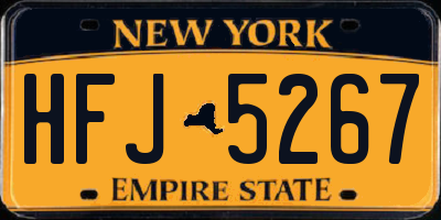 NY license plate HFJ5267