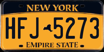 NY license plate HFJ5273