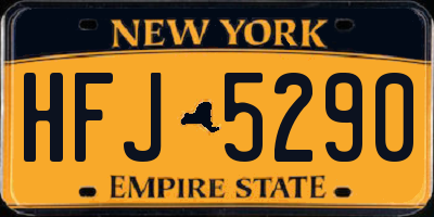NY license plate HFJ5290