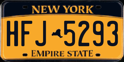 NY license plate HFJ5293
