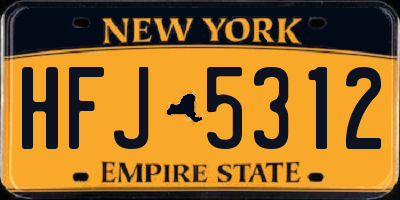 NY license plate HFJ5312