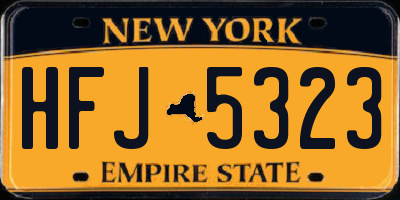 NY license plate HFJ5323