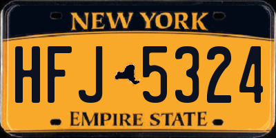 NY license plate HFJ5324