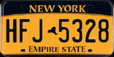 NY license plate HFJ5328