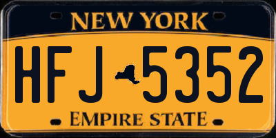 NY license plate HFJ5352