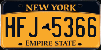 NY license plate HFJ5366