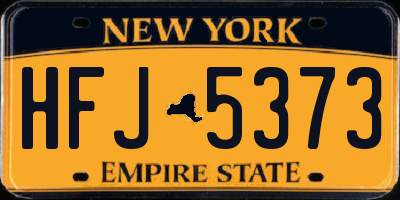 NY license plate HFJ5373