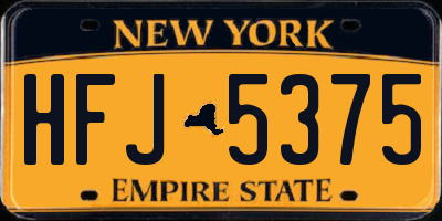 NY license plate HFJ5375