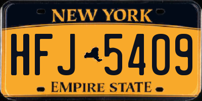 NY license plate HFJ5409