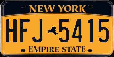 NY license plate HFJ5415