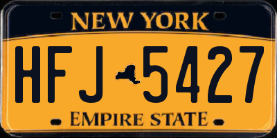 NY license plate HFJ5427