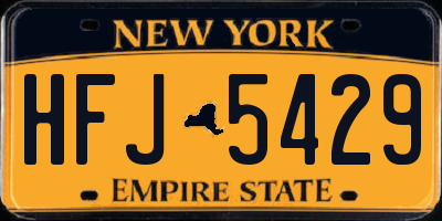 NY license plate HFJ5429