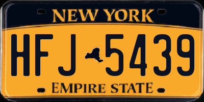 NY license plate HFJ5439