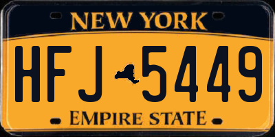 NY license plate HFJ5449