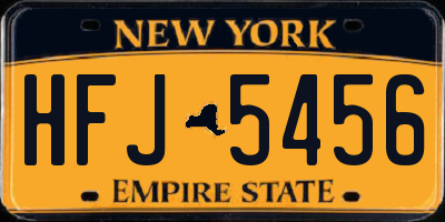 NY license plate HFJ5456