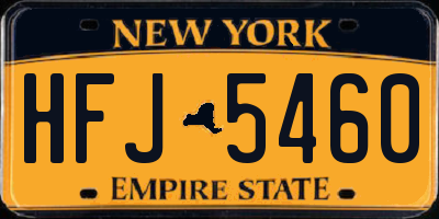 NY license plate HFJ5460