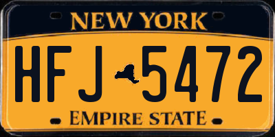 NY license plate HFJ5472