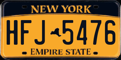 NY license plate HFJ5476