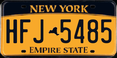 NY license plate HFJ5485