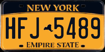 NY license plate HFJ5489