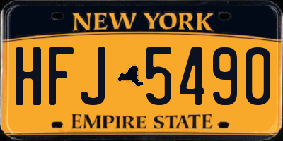 NY license plate HFJ5490