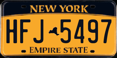 NY license plate HFJ5497