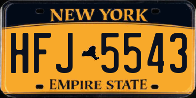 NY license plate HFJ5543