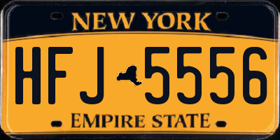 NY license plate HFJ5556