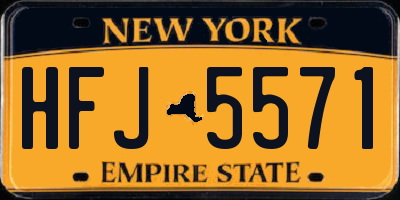 NY license plate HFJ5571