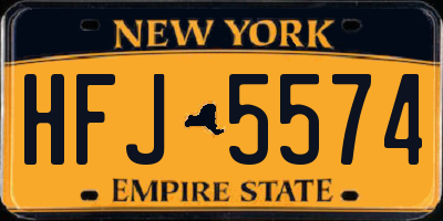 NY license plate HFJ5574
