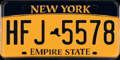 NY license plate HFJ5578